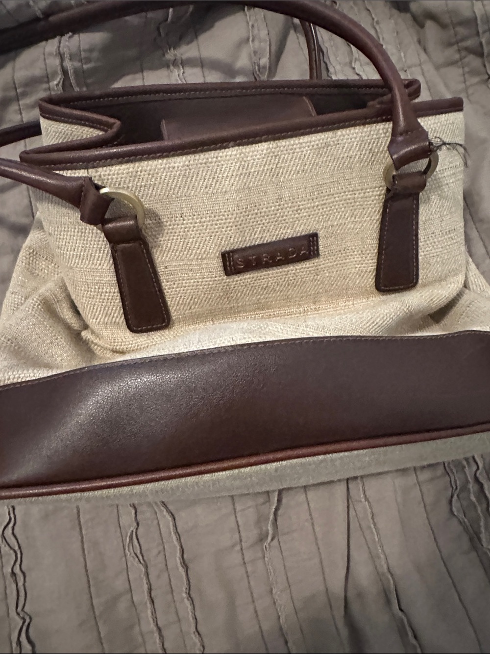 Strada Cream and Brown Structured Puse
